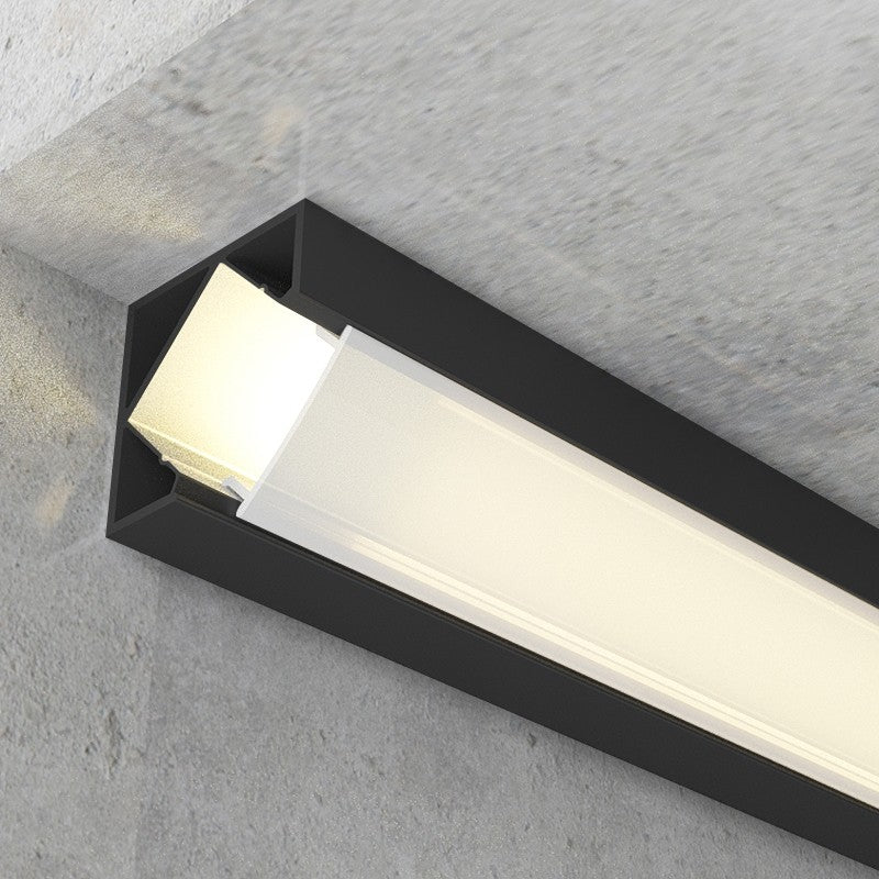 Profilo In Alluminio Angolare 2 Metri Nero Kopep Per Striscia Led