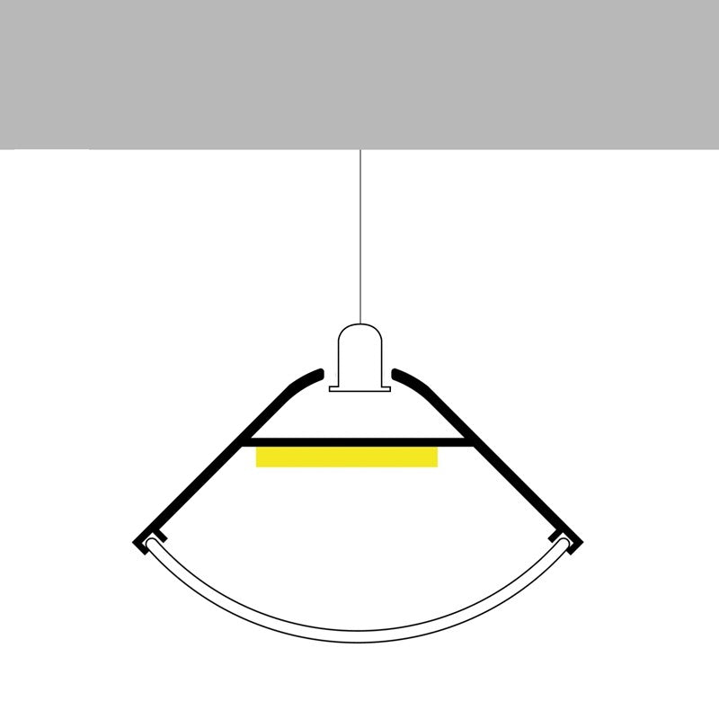 Profilo in Alluminio Angolare 2 Metri QOK Per Striscia Led Sospensione