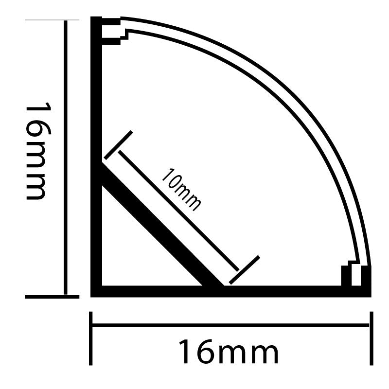 Profilo in Alluminio 2 Metri Angolare Nero SILK per Striscia Led