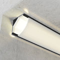 Profilo in Alluminio 2 Metri Angolare Nero SILK per Striscia Led