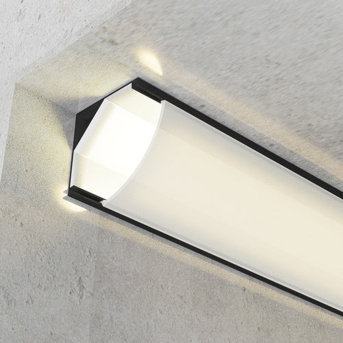 Profilo in Alluminio 2 Metri Angolare Nero SILK per Striscia Led