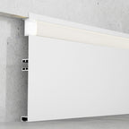 Profilo In Alluminio 2 Metri Bianco MIET Per Battiscopa e Striscia LED