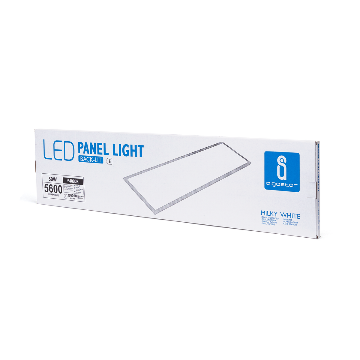 Pannello Led 50W 120x30cm Cornice Bianca Rettangolare Bianco Neutro 4000K