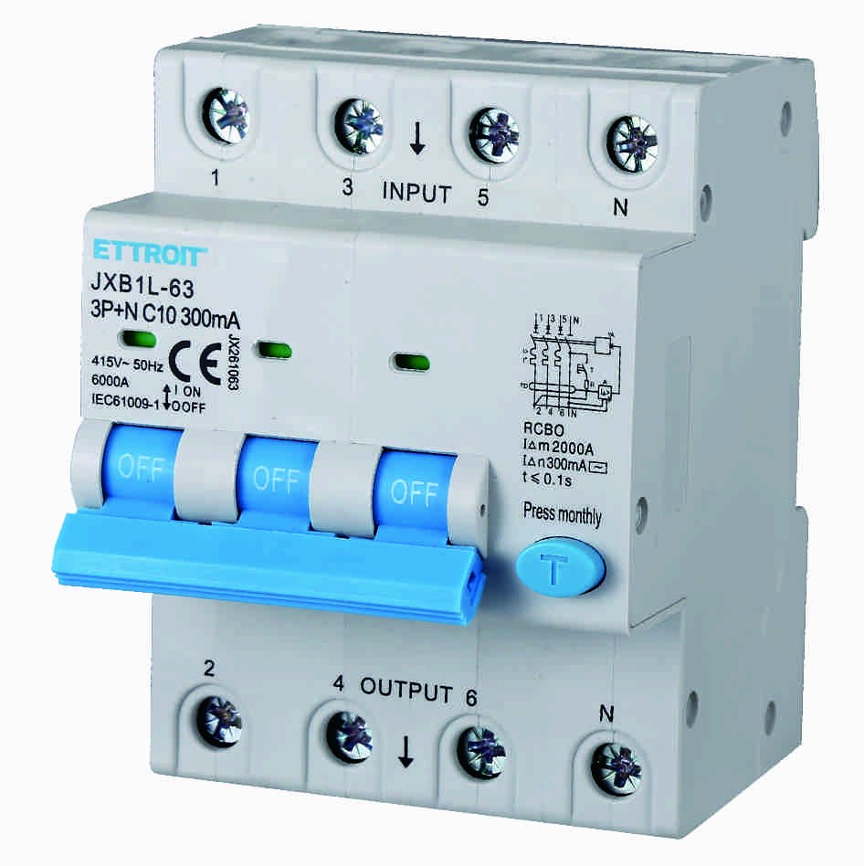 Ettroit Magnetotermico Differenziale 3P+N 10A 300mA 380V-6KA JX261063