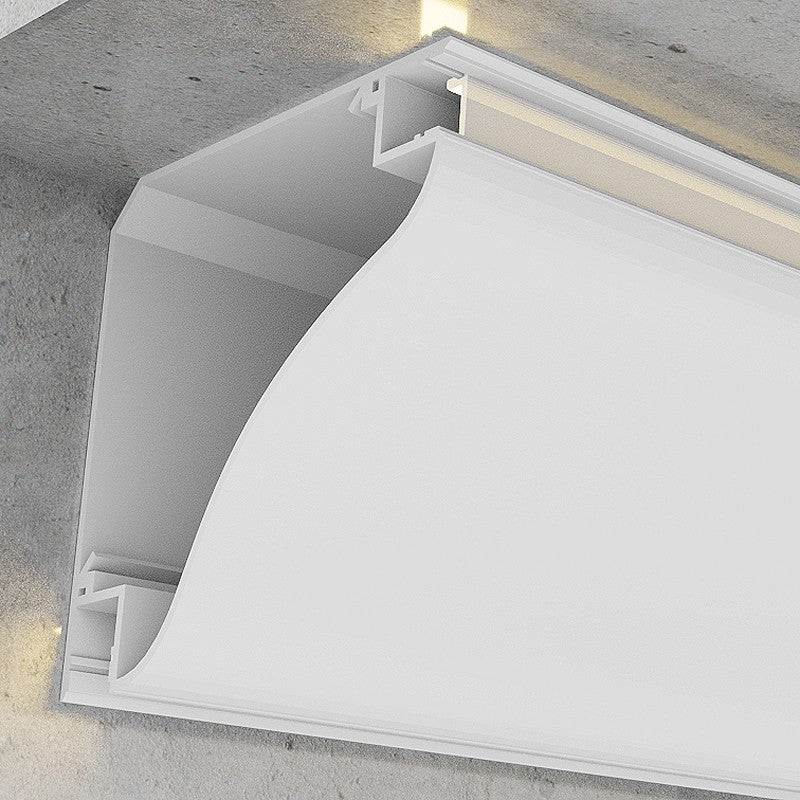 Profilo in Alluminio Angolare Veletta 2 Metri Bianco Per Striscia Led