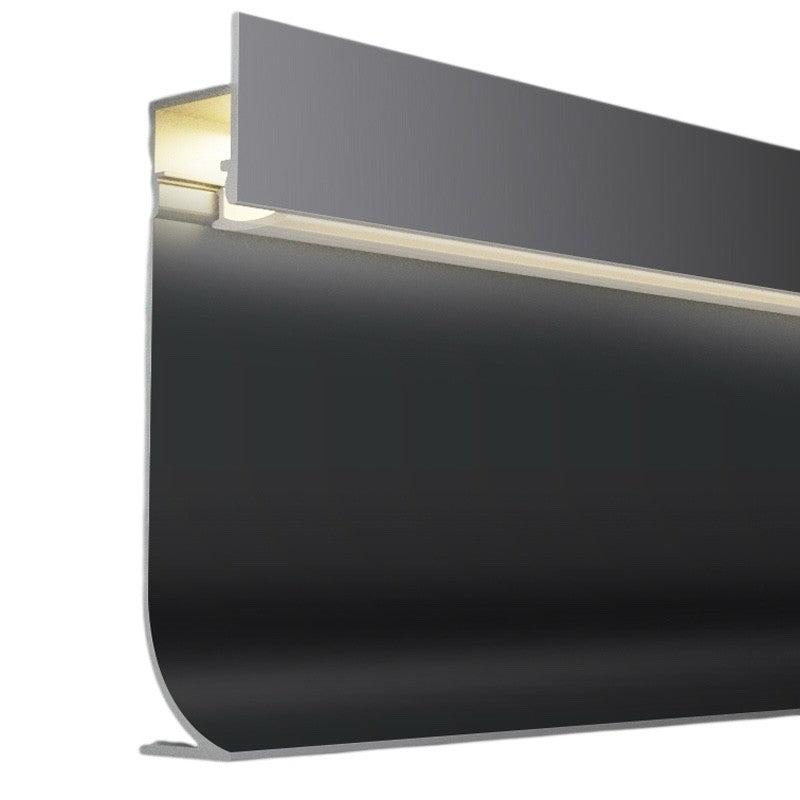 Profilo In Alluminio 2 Metri Nero SKA Per Battiscopa e Striscia LED
