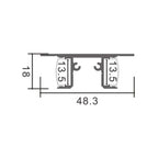 Profilo Led In Alluminio 2 Metri Da Parete Nero Per 2 Strisce Led