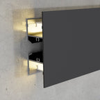 Profilo Led In Alluminio 2 Metri Da Parete XL Nero Per 2 Strisce Led