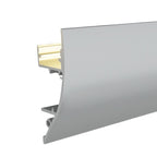 Profilo In Alluminio 2 Metri Veletta Silver Da Parete Per Strisce Led