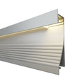 Profilo In Alluminio 2 Metri Silver SWIN Per Battiscopa Da Incasso