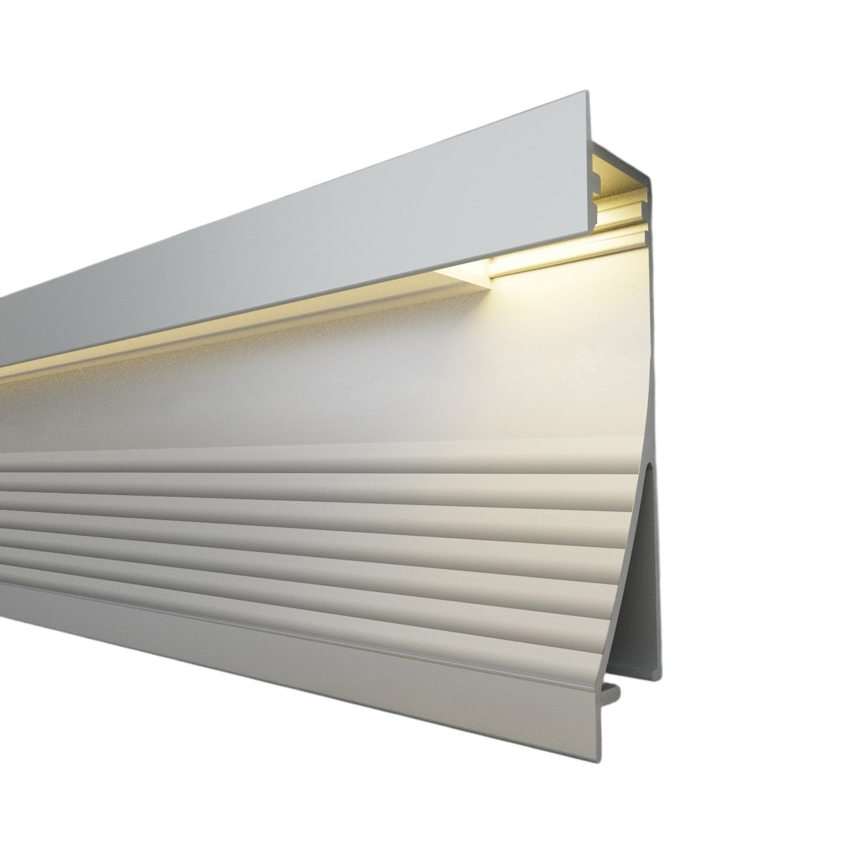Profilo In Alluminio 2 Metri Silver SWIN Per Battiscopa Da Incasso