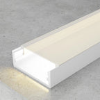 Profilo in Alluminio 2 Metri per Doppia Striscia Led Piatto XL Bianco
