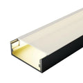 Profilo in Alluminio 2 Metri per Doppia Striscia Led Piatto XL Nero