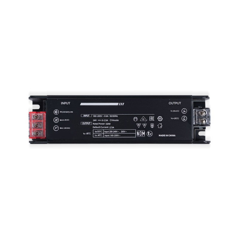 Alimentatore Slim 60W 24V 2,5A Alta Efficienza IP20 Full Power