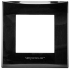 Placca 2 Moduli Nera Lucida In Plastica Compatibile Vimar Plana