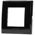 Placca 2 Moduli Nera Lucida In Plastica Compatibile Vimar Plana