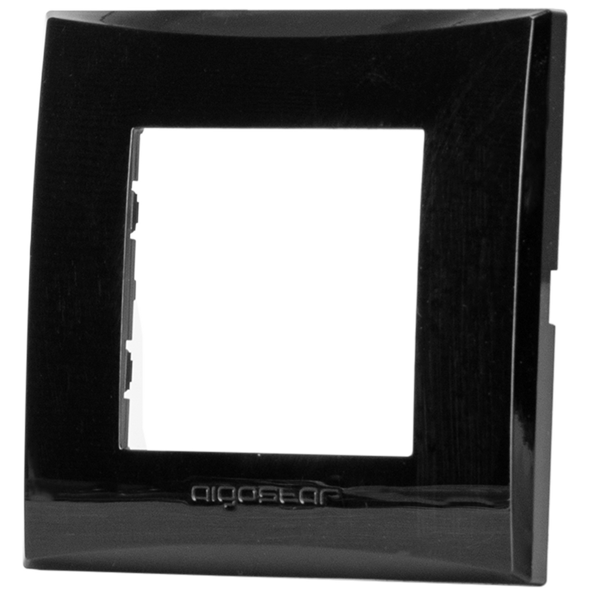 Placca 2 Moduli Nera Lucida In Plastica Compatibile Vimar Plana