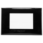 Placca 3 Moduli Nera Lucida In Plastica Compatibile Vimar Plana