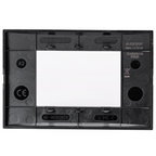 Placca 3 Moduli Nera Lucida In Plastica Compatibile Vimar Plana