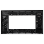 Placca 4 Moduli Nera Lucida In Plastica Compatibile Vimar Plana