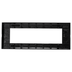 Placca 7 Moduli Nera Lucida In Plastica Compatibile Vimar Plana