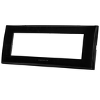 Placca 7 Moduli Nera Lucida In Plastica Compatibile Vimar Plana