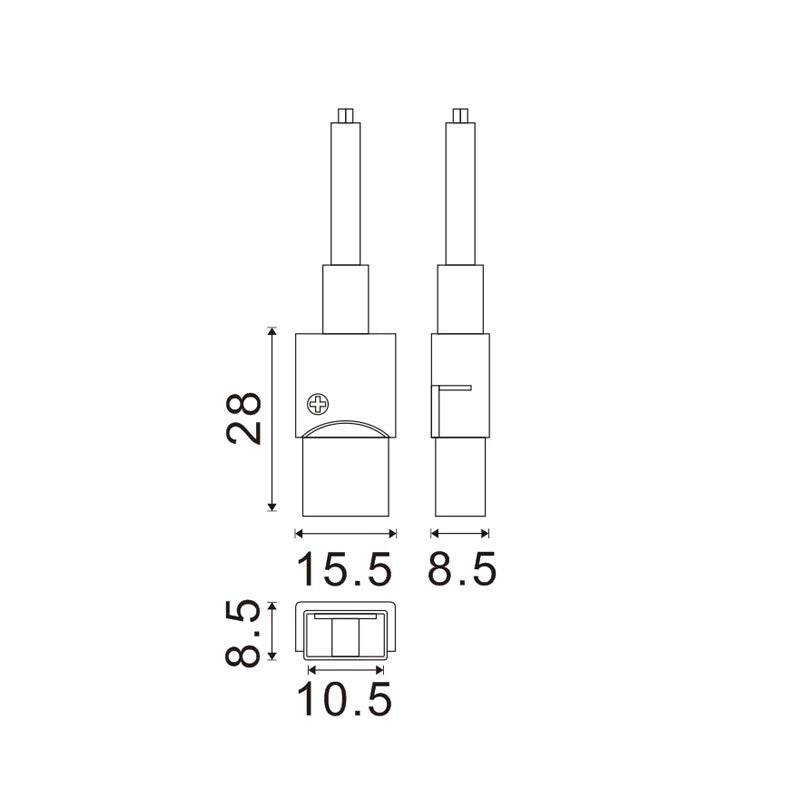Connettore Intermedio Con Cavo Per Strip Led 220V 2 PIN IP68 Mod. COBPOINT / XRAY