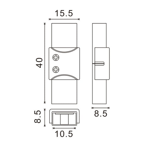 Connettore Intermedio Per Strip Led 220V In 2 Pin IP68 Per Mod. COBPOINT / XRAY