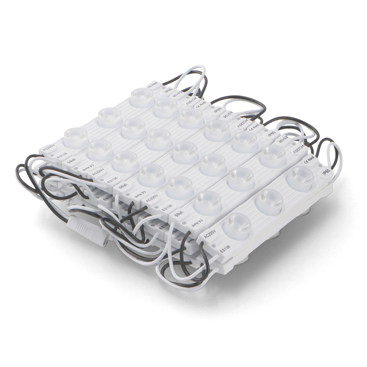 Moduli Led SMD 220V AC 3W 3 Led IP68 Catena 20pz Per Insegne Luce 6500K