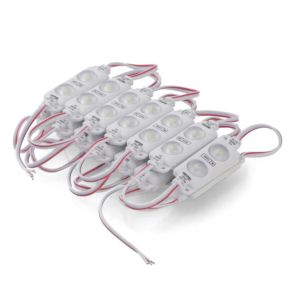 Moduli Led SMD 12V DC 1W 2 Led IP68 Catena 20pz Per Insegne Luce 6500K