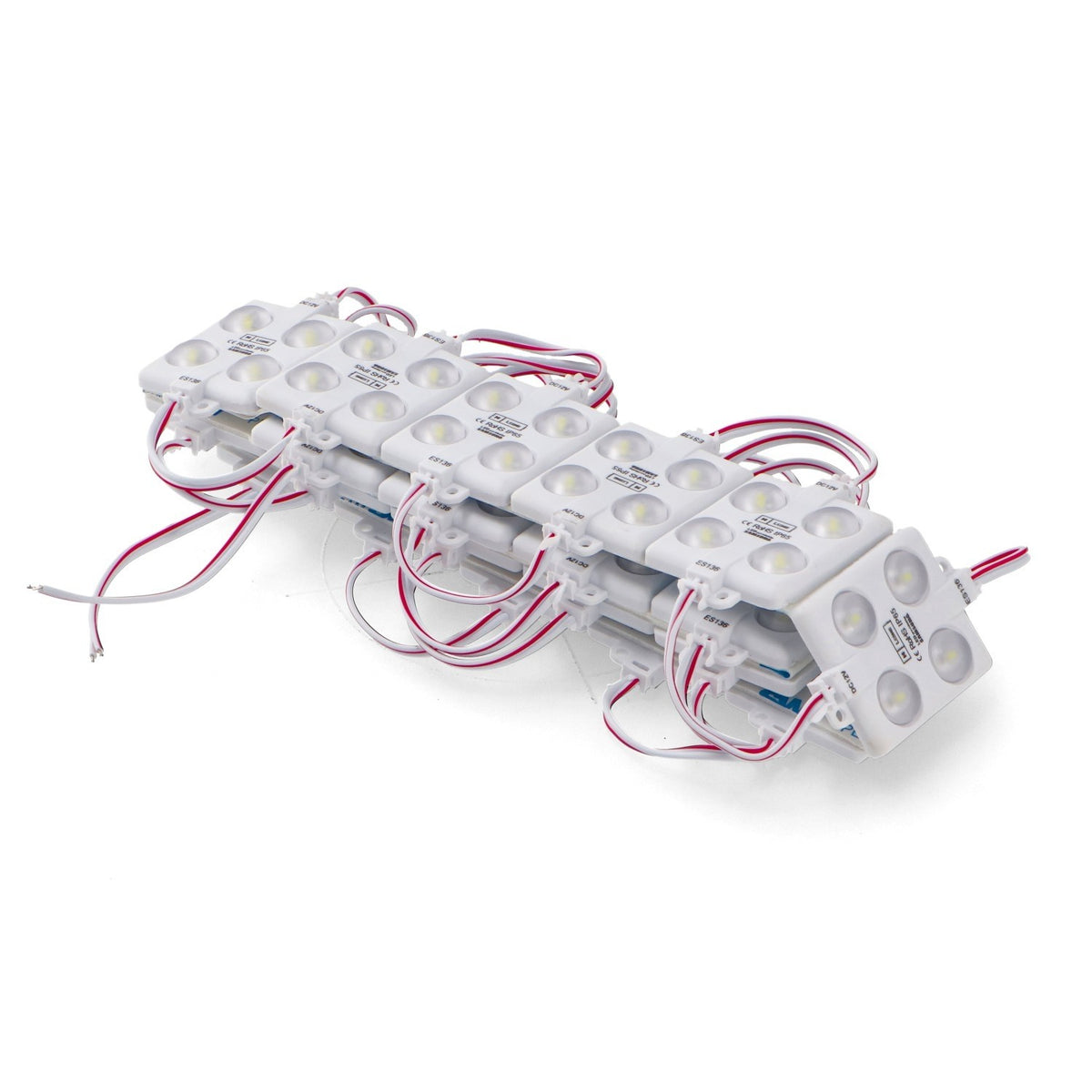 Moduli Led SMD 12V DC 2W 4 Led IP68 Catena 20pz Per Insegne Luce 6500K
