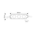 Moduli Led SMD 12V DC 1W 3 Led IP68 Catena 20pz Per Insegne Luce 6500K