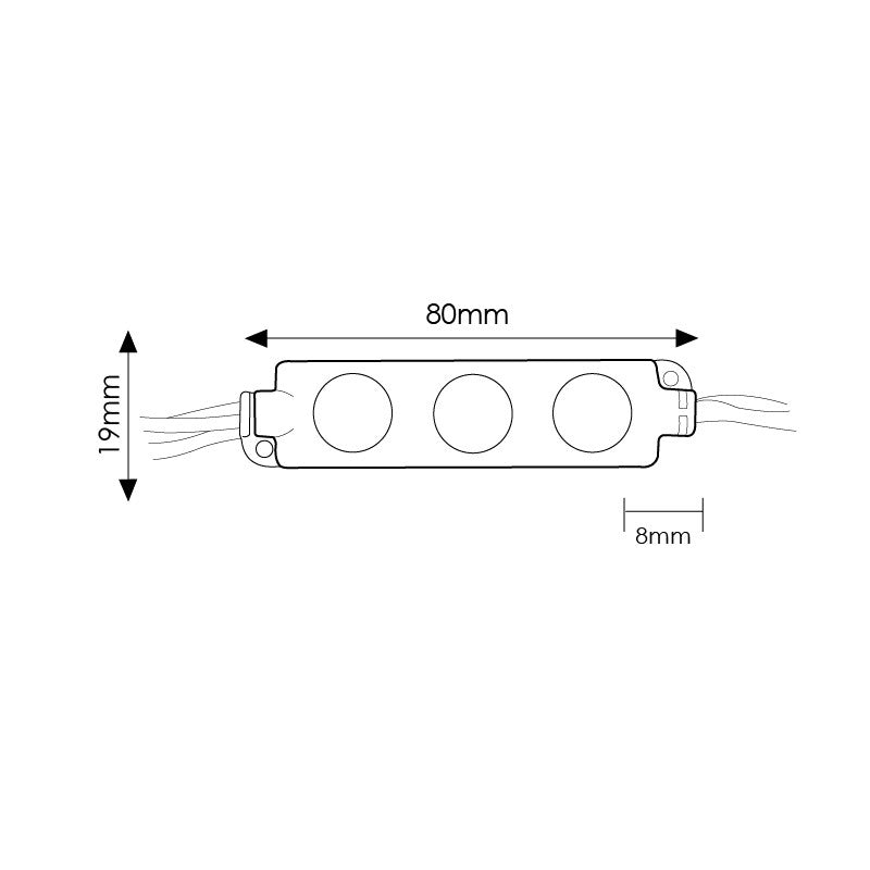 Moduli Led SMD 12V DC 1W 3 Led IP68 Catena 20pz Per Insegne Luce 6500K