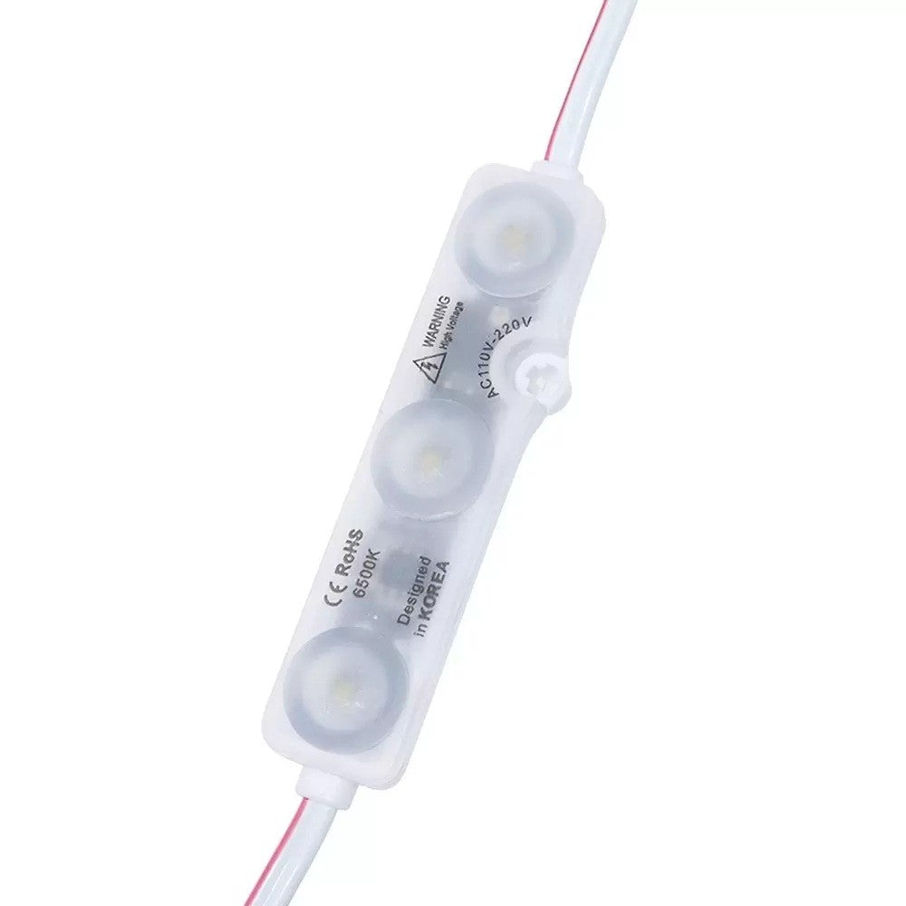 Moduli Led SMD 220V AC 2W 3 Led IP68 Catena 20pz Per Insegne Luce 6500K