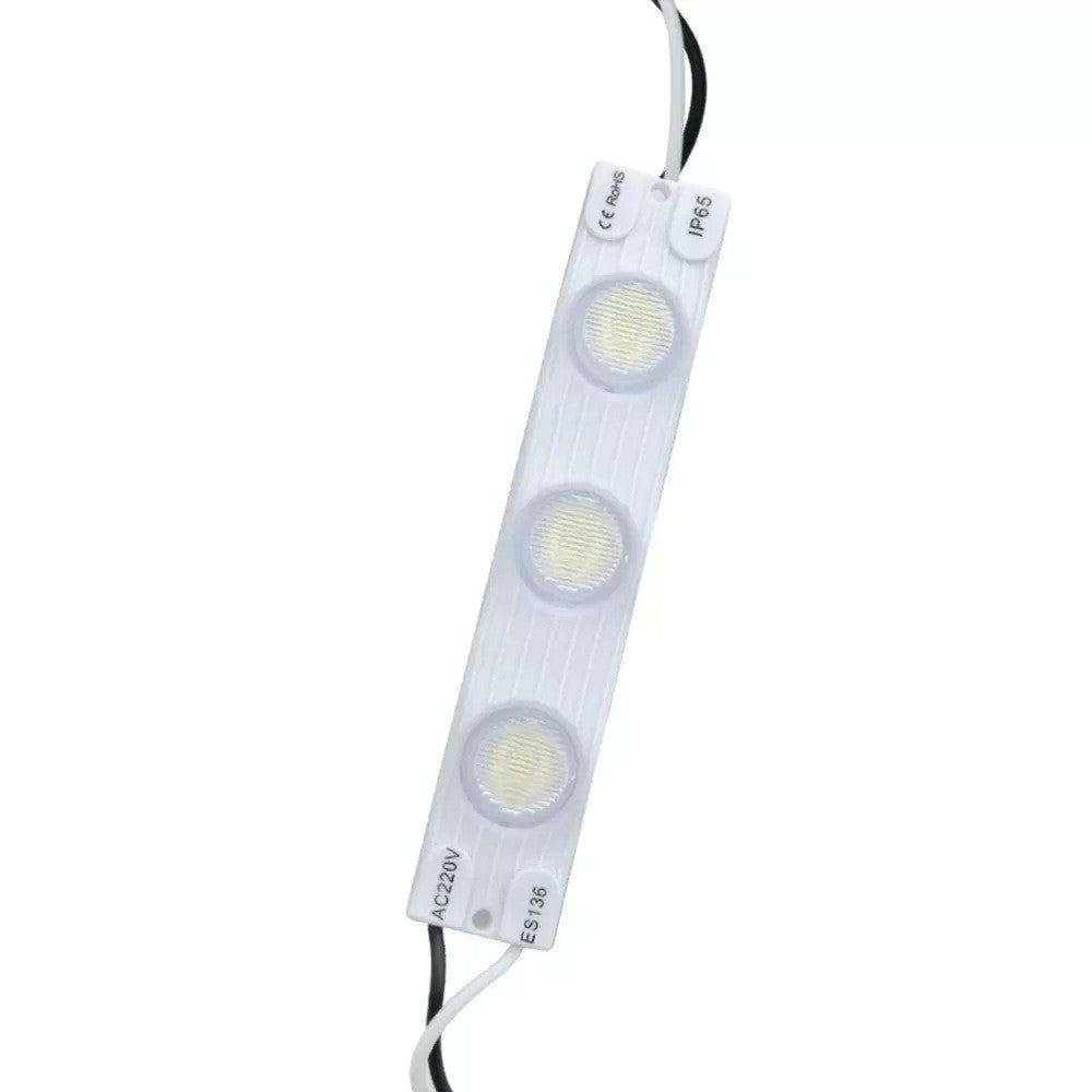 Moduli Led SMD 220V AC 3W 3 Led IP68 Catena 20pz Per Insegne Luce 6500K