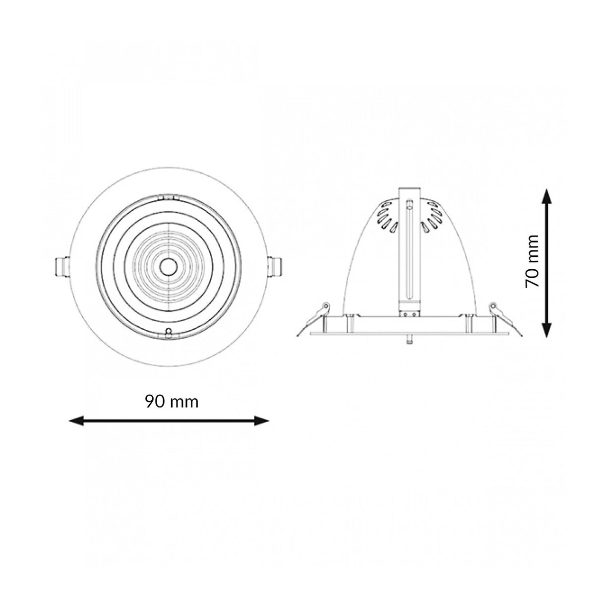 Faro LED da Incasso 10W Orientabile Tricolor CCT Foro Ø75mm Bianco CRI90