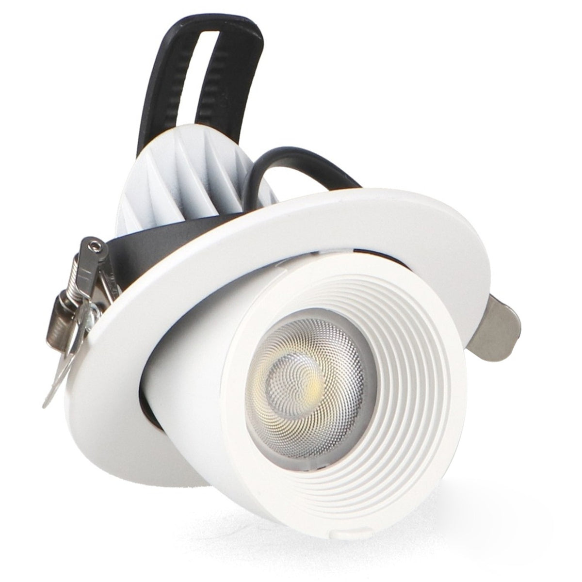 Faro LED da Incasso 10W Orientabile Tricolor CCT Foro Ø75mm Bianco CRI90