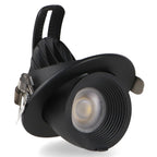 Faro LED da Incasso 10W Orientabile Tricolor CCT Foro Ø75mm Nero CRI90