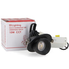 Faro LED da Incasso 15W Orientabile Tricolor CCT Foro Ø90mm Nero CRI90