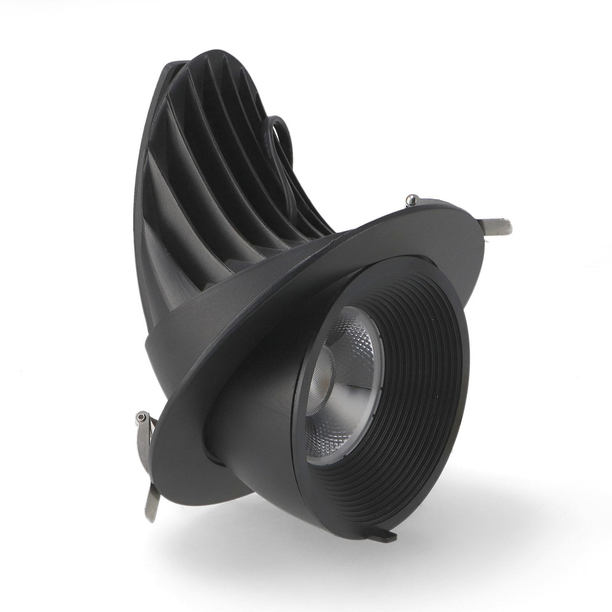 Faro LED da Incasso 30W Orientabile Tricolor CCT Foro Ø150mm Nero CRI90