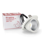 Faro LED da Incasso 35W Orientabile Tricolor CCT Foro Ø170mm Bianco CRI90