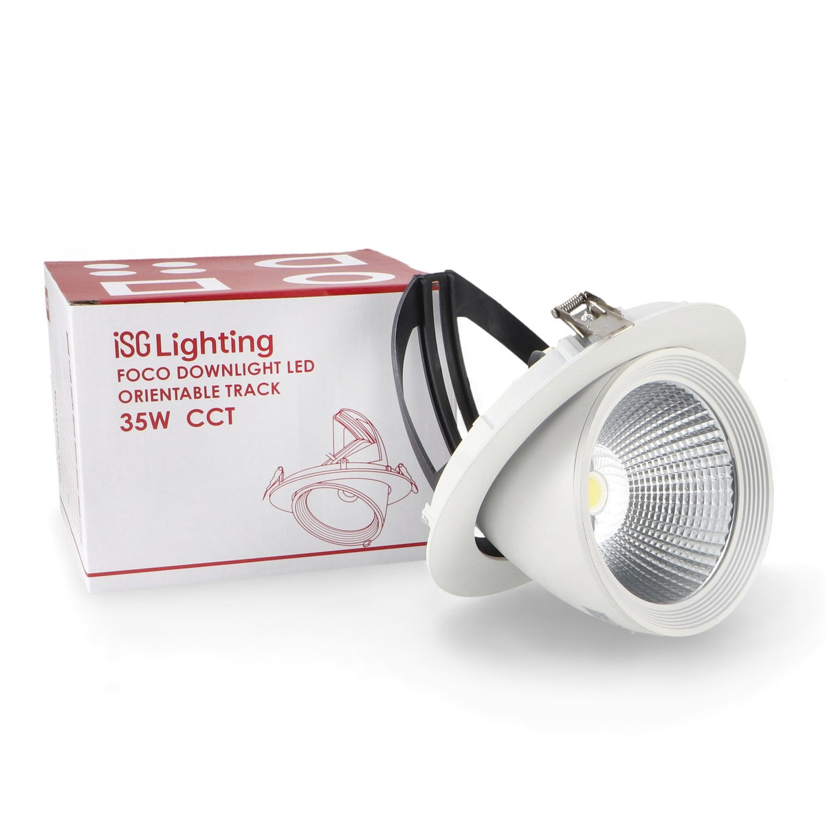 Faro LED da Incasso 35W Orientabile Tricolor CCT Foro Ø170mm Bianco CRI90