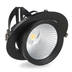 Faro LED da Incasso 35W Orientabile Tricolor CCT Foro Ø170mm Nero CRI90