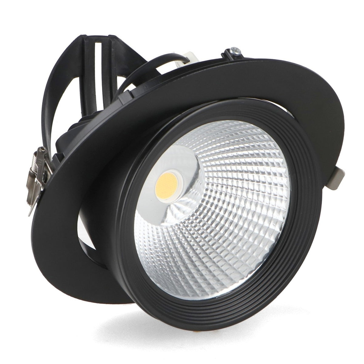 Faro LED da Incasso 35W Orientabile Tricolor CCT Foro Ø170mm Nero CRI90