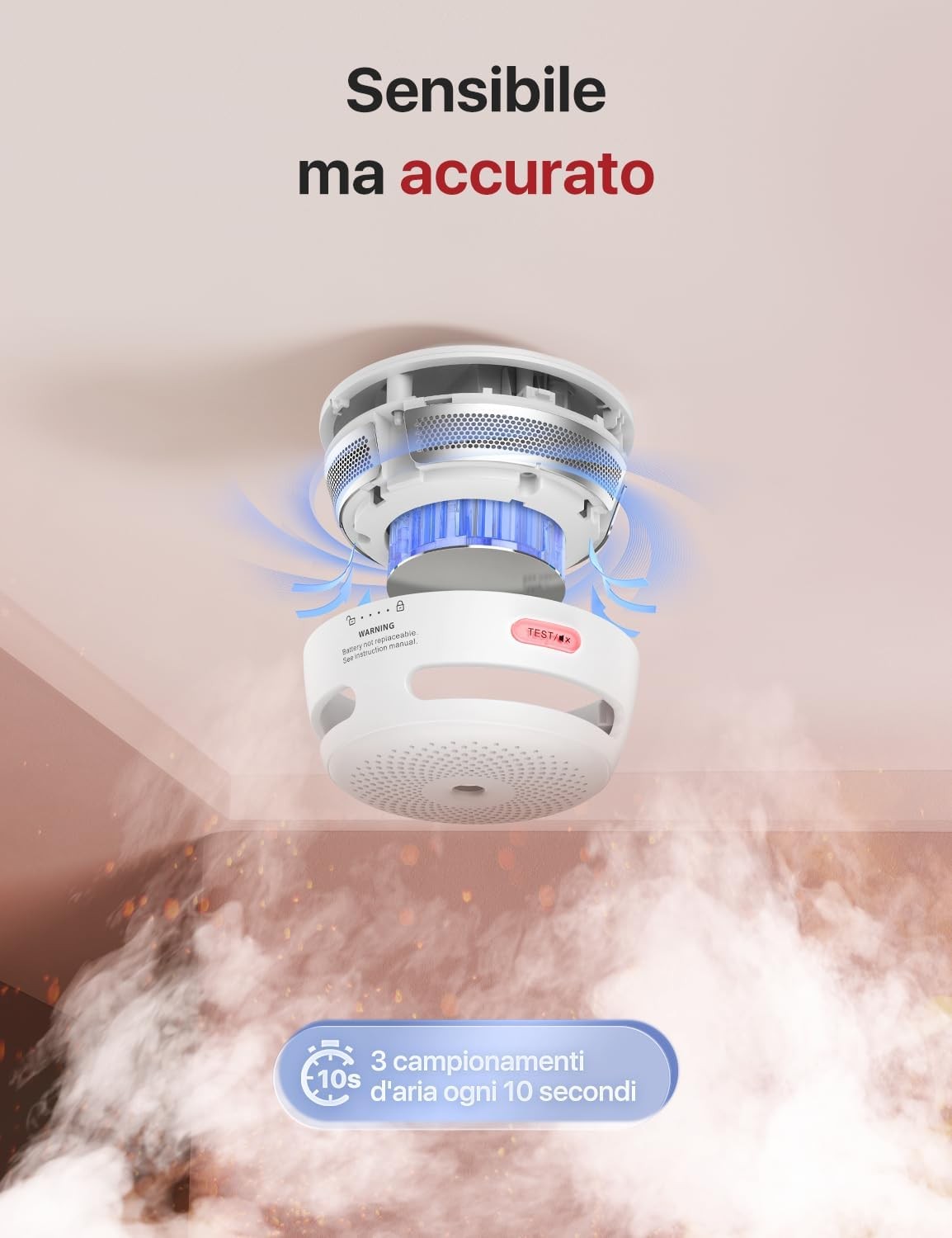 X-Sense Mini Rilevatore di Fumo con 10 Anni di Autonomia EN 14604 3PZ