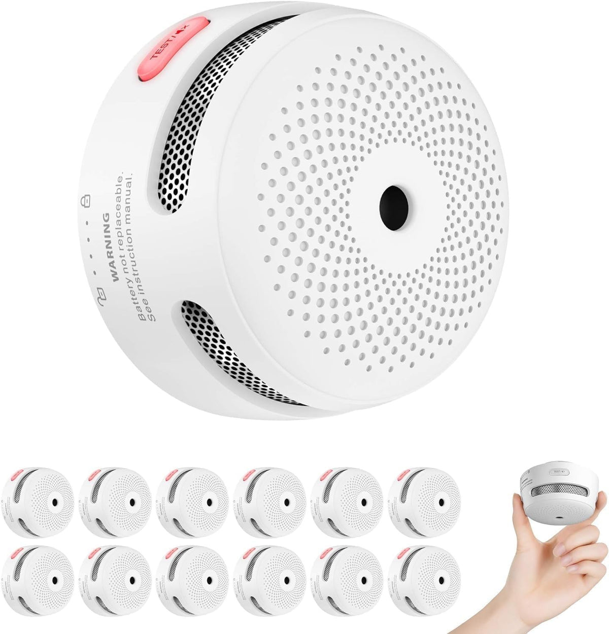 X-Sense Mini Rilevatore di Fumo con 10 Anni di Autonomia EN 14604 12PZ