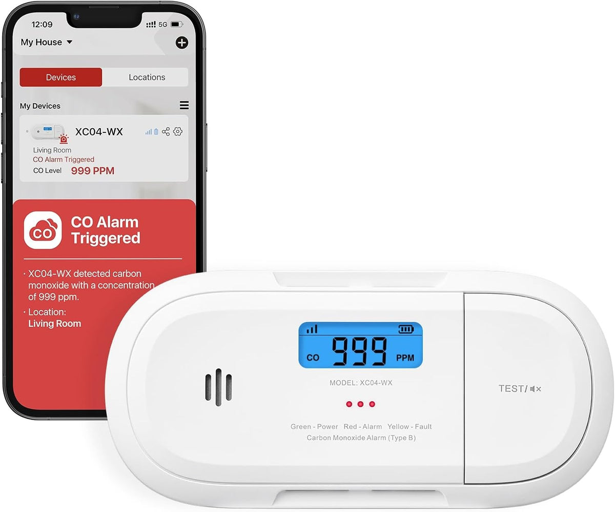 X-Sense Rilevatore Monossido di Carbonio Wi-Fi a Batteria EN 50291
