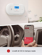 X-Sense Rilevatore Monossido di Carbonio Wi-Fi a Batteria EN 50291
