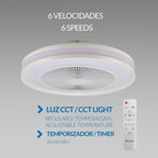 Ventilatore Da Soffitto LED Ultra Silenzioso 55W CCT + RGB Bianco