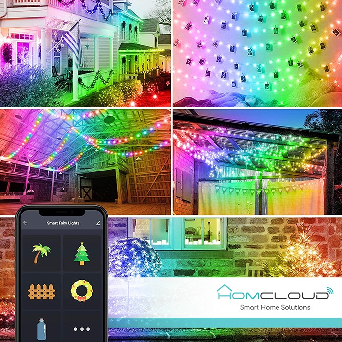 Corda in PVC di Luci Decorative Smart RGB-IC OUTDOOR Wi-Fi + Bluetooth 10M IP65